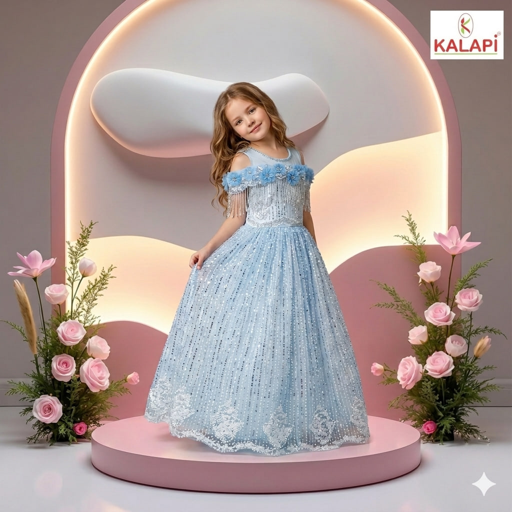 Girls Gowns look 12, girls party gown at Kalapi Fashions, Borivali West, Mumbai