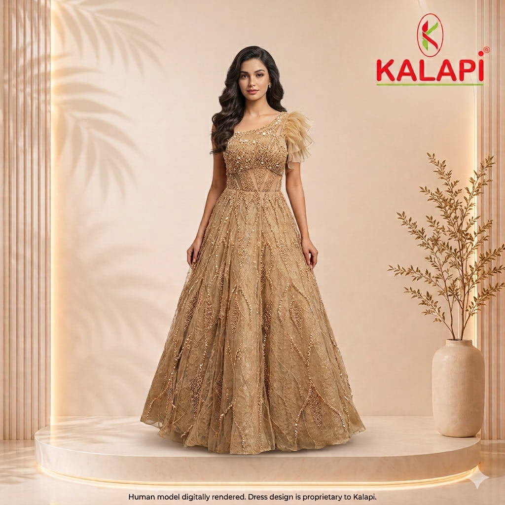 Gowns look 2, designer gown at Kalapi Fashions, Borivali West, Mumbai